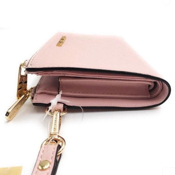 MICHAEL KORS LG Jet Set Double Zip Pink Wristlet - Picture 3 of 11